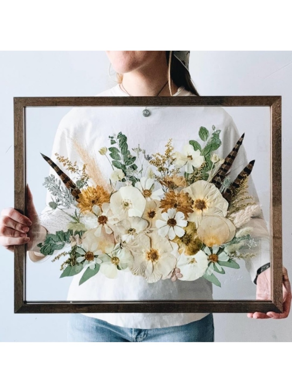 16x20” walnut frame for pressed flowers